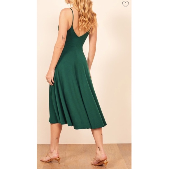 Reformation Strada Sleeveless Dress Emerald - Picture 4 of 9